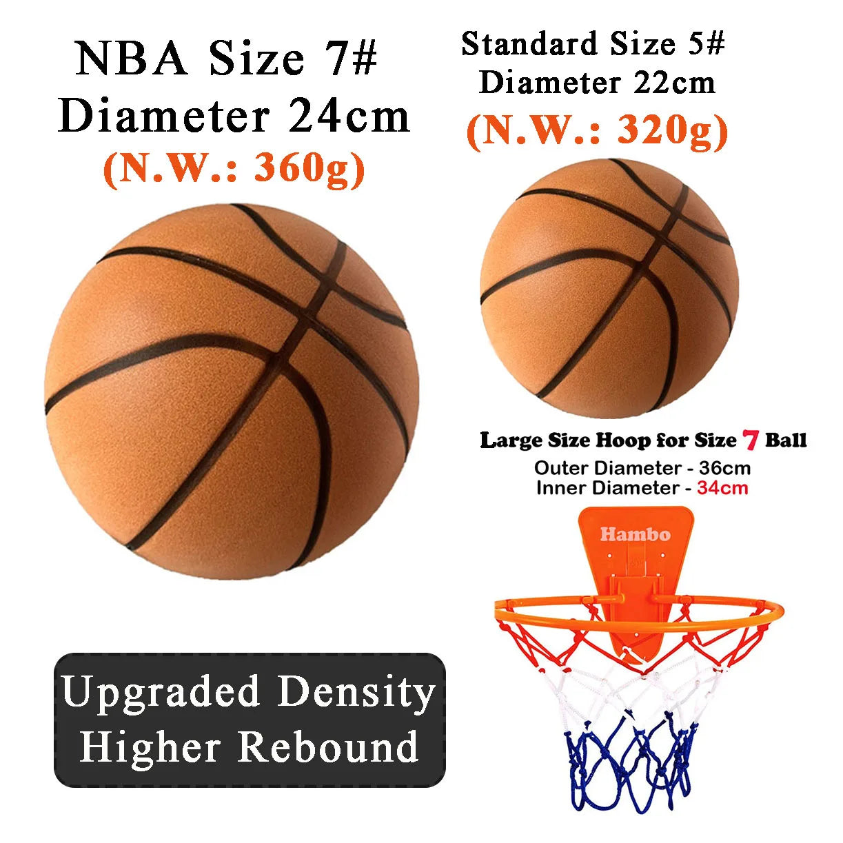 Silent Basketball β Size 7 (29.5") / Size 5 β Airless Foam Ball for Quiet Indoor Dribbling & Training with Grooved Design
