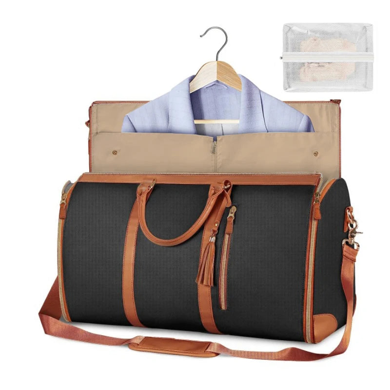 Foldable PU Leather Travel Duffel Bag for Women β Large Capacity Carry-On for Business & Weekend Trips