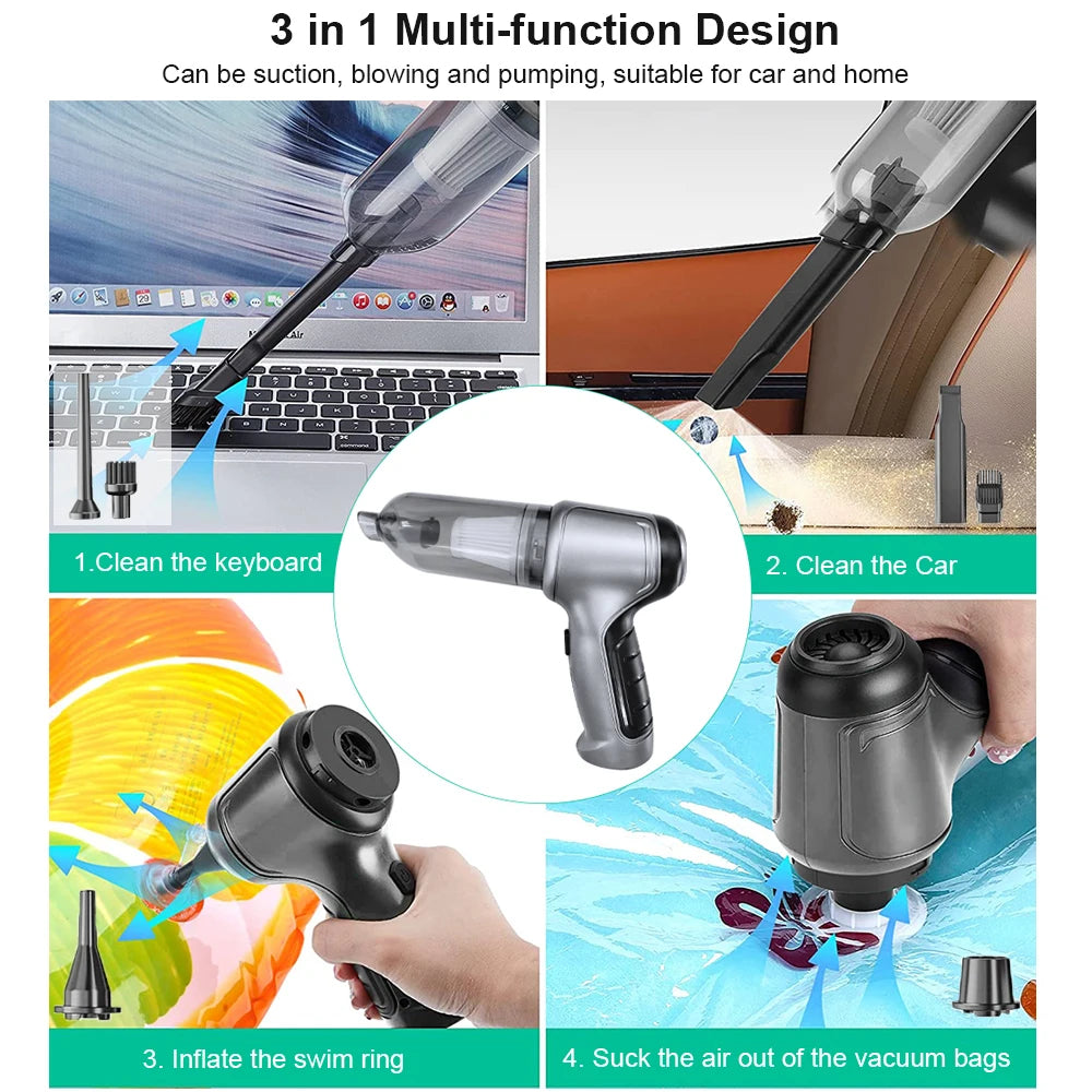 95000PA Wireless Car Vacuum Cleaner | High-Power Handheld Mini Blower