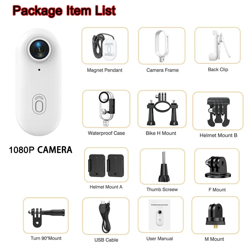 JETO Pocket 4K Mini Camera β Magnetic Wearable Action Cam with Waterproof Case, WiFi | Ideal for Cycling, Vlogging & Home Use
