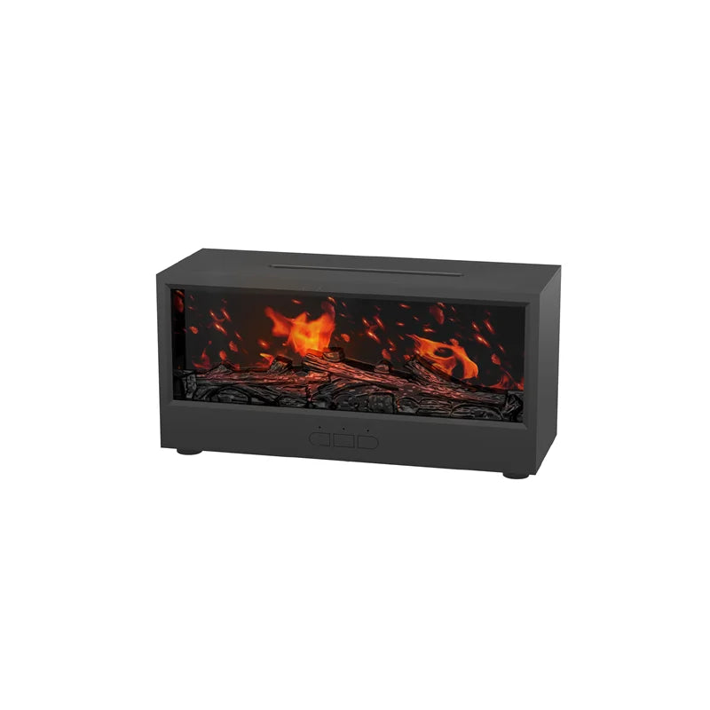 Fireplace Air Humidifier & Aroma Diffuser – Waterless Auto-Off, LED Light, Remote Control | Perfect Creative Gift for Home