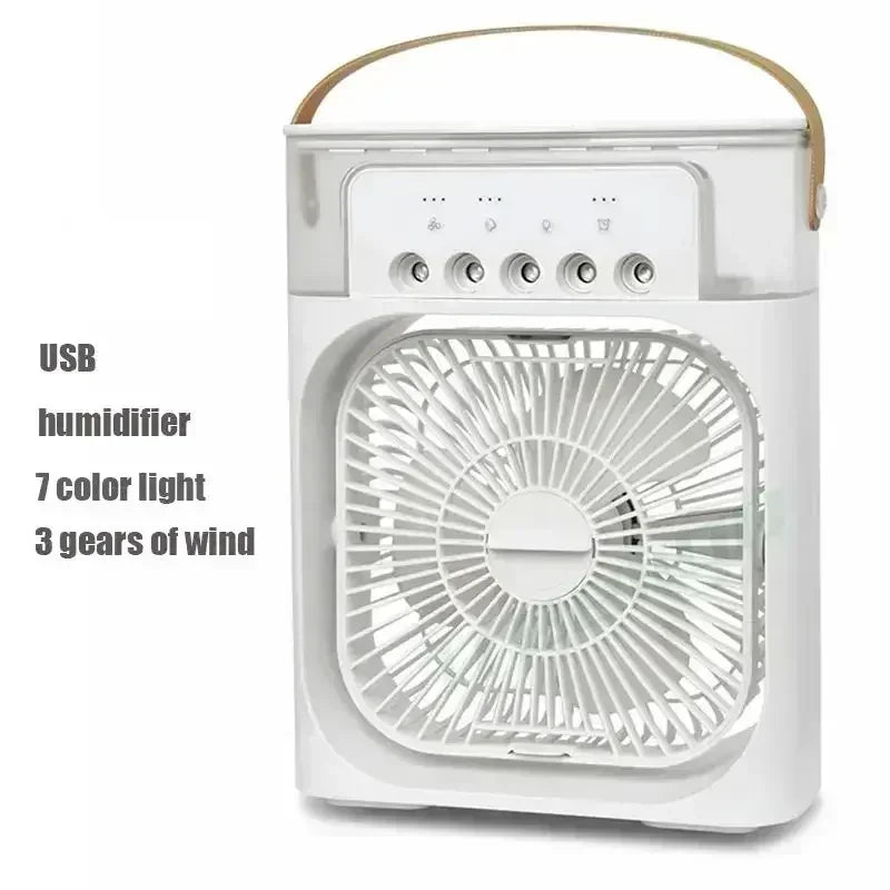3-in-1 Mini Air Cooler Fan | Portable Humidifier & LED Night Light for Home & Office