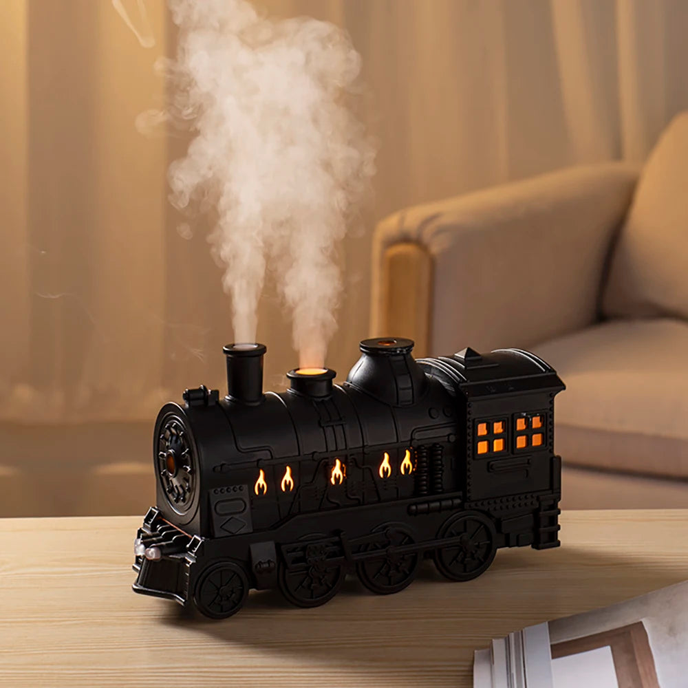 Small Train Ultrasonic Air Humidifier & Aromatherapy Diffuser (Remote Control | 350ml/h | LED Lights)