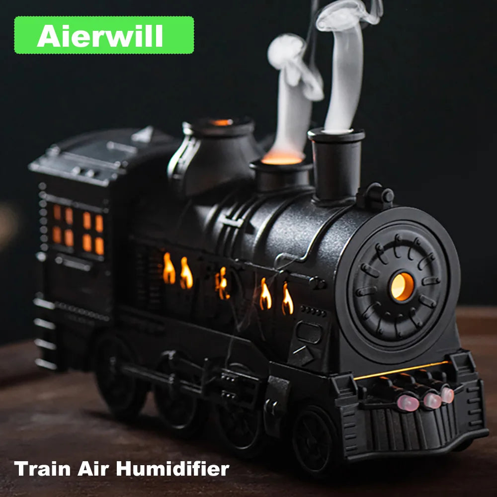 Small Train Ultrasonic Air Humidifier & Aromatherapy Diffuser (Remote Control | 350ml/h | LED Lights)