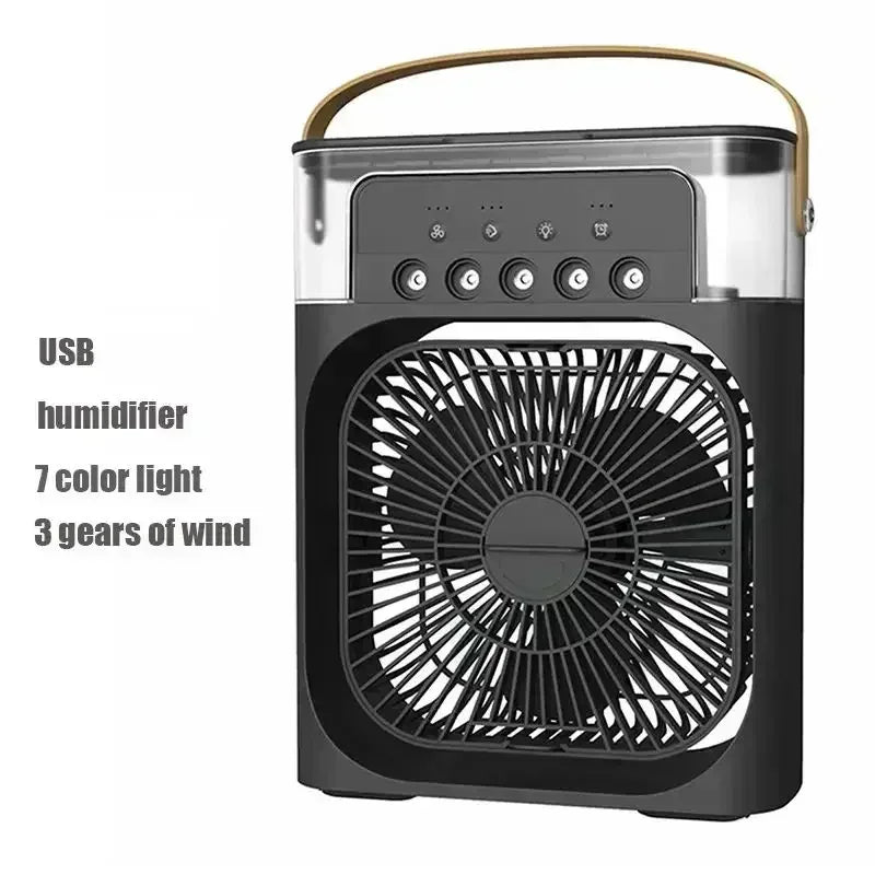 3-in-1 Mini Air Cooler Fan | Portable Humidifier & LED Night Light for Home & Office