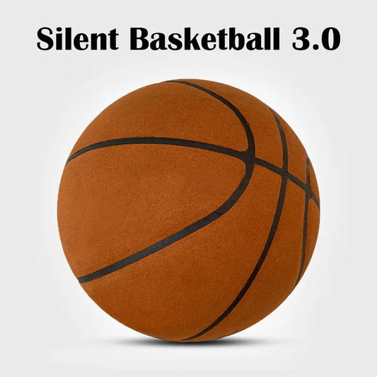 Silent Basketball – Size 7 (29.5") / Size 5 – Airless Foam Ball for Quiet Indoor Dribbling & Training with Grooved Design
