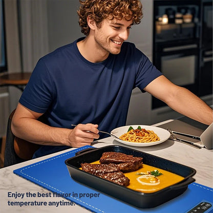 Portable Electric Food Warming Mat – Fast Heat in 10s | Adjustable Temperature Tray for Home, Parties & Buffets