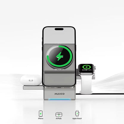 Qi2 3-in-1 Magnetic Wireless Charger | Auto-Rotating Magic Cube Dock