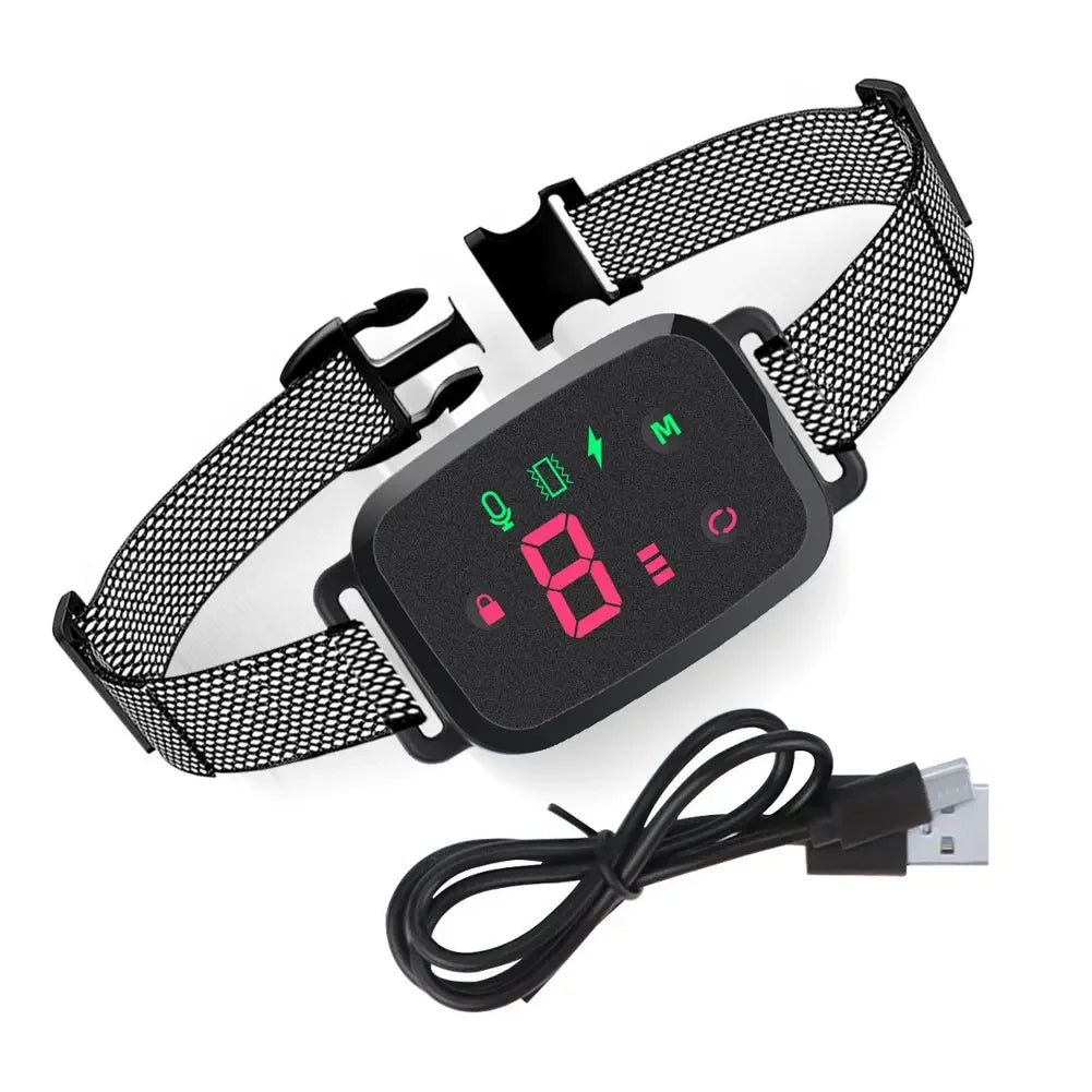 Smart Anti-Barking Dog Collar, HD Display, IP67 Waterproof