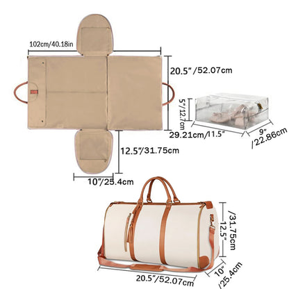 Foldable PU Leather Travel Duffel Bag for Women – Large Capacity Carry-On for Business & Weekend Trips