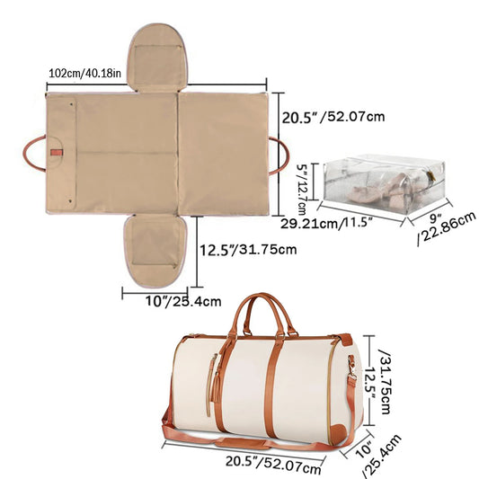 Foldable PU Leather Travel Duffel Bag for Women – Large Capacity Carry-On for Business & Weekend Trips