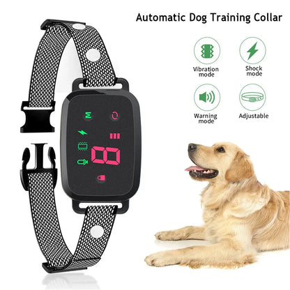 Smart Anti-Barking Dog Collar, HD Display, IP67 Waterproof