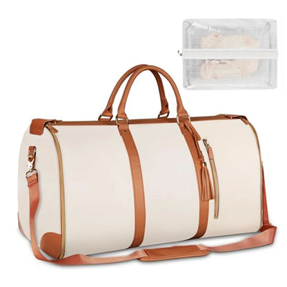Foldable PU Leather Travel Duffel Bag for Women – Large Capacity Carry-On for Business & Weekend Trips