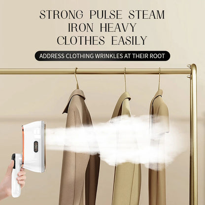 KBXSTART 1200W Handheld Foldable Garment Steamer – Portable 4-Speed Steam Iron with Touch Control & Rotating Handle (110V-220V)
