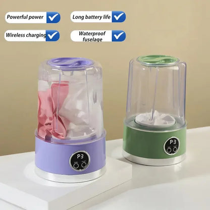 Portable Cordless Mini Washing Machine – USB Rechargeable Laundry Bucket for Underwear, Socks & Baby Clothes | Ideal for Home & Travel