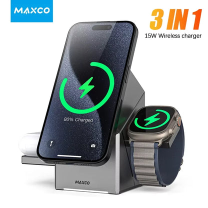 Qi2 3-in-1 Magnetic Wireless Charger | Auto-Rotating Magic Cube Dock