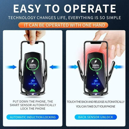 100W Magnetic Wireless Car Charger & Phone Mount – Fast Charging Holder for iPhone 11–15 Pro, Samsung, Xiaomi & More