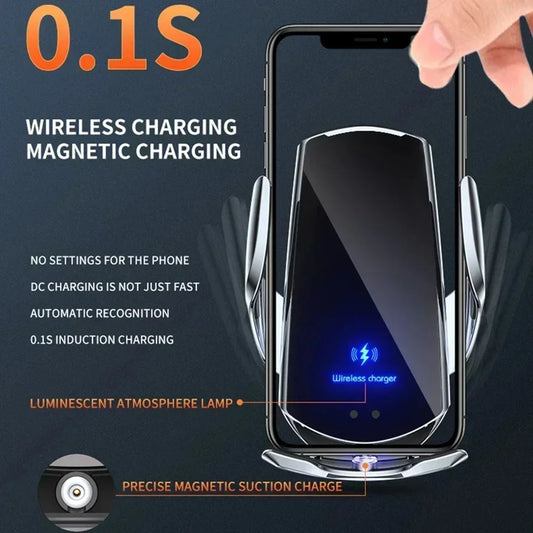 100W Magnetic Wireless Car Charger & Phone Mount – Fast Charging Holder for iPhone 11–15 Pro, Samsung, Xiaomi & More